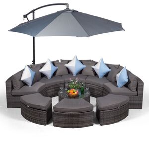 Monaco Luxury Large Rattan Garden Sofa Set - Grey by Giardino