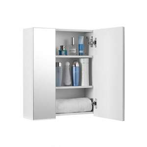 VASAGLE Bathroom Wall Cabinet with Mirror - White by VASAGLE