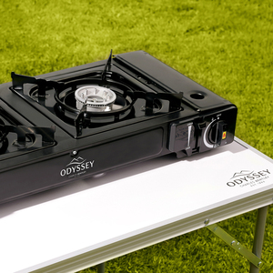 Odyssey Portable Camping Gas Stove Cooker Double - Black by Charles Bentley