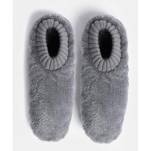 Mens Teddy Marl Fleece Anti Slip Thick Warm Slipper Socks - Charcoal Grey / M/L - UK 9-10 by OHS
