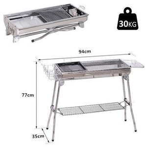 Foldable Garden Camping BBQ - Silver