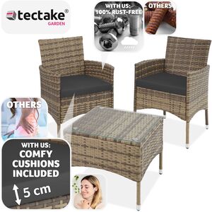 Rattan Garden Furniture Set Lucerne Two Sets Of Cushion Covers by tectake