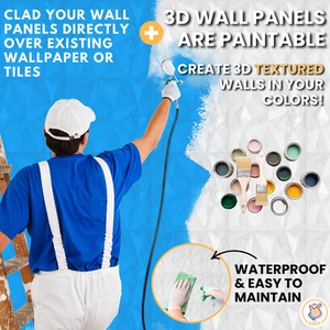 3D Wall Panels (50x50 cm) PVC Cladding Panel White Diamond Design by NOVECRAFTO