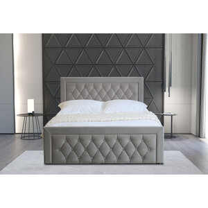 Mia Ottoman Bed - Grey / Double