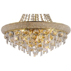 Alexandra Ceiling Pendant Chandelier 9 Light French Gold, Crystal - Gold