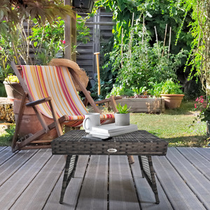 Outsunny Foldable Outdoor Coffee Table - Light Grey by Outsunny