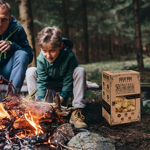 Natural Firelighters 50 Eco Wax Coated Fire Starters - Brown by Shelby Wood Company