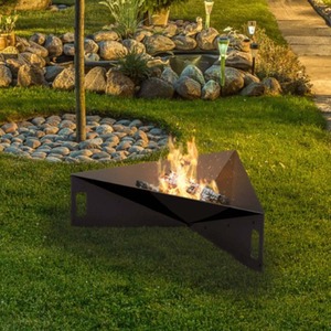 Chic Steel Pyramid Design Fire Pit - Black by Primrose