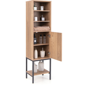 Freestanding Cabinet with Adjustable Shelf - Brown by Costway