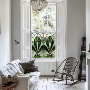 Alcamo Art Deco Stained Glass Privacy Window Film by Creative Printing Solutions