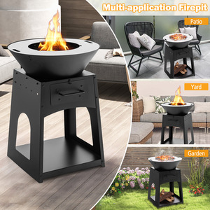 Fire Pit Fire Bowl - Black by Costway