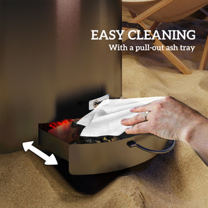 Outdoor Fire Pit with Ash Tray, Wood Burning Firepit with Fire Poker - Black by Outsunny