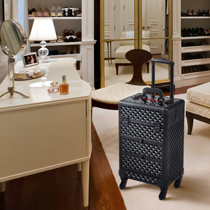 Professional Rolling Cosmetic Organizer - Black by Yaheetech