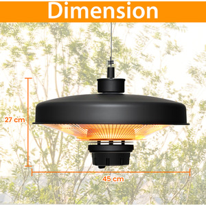 2000W Patio Ceiling Electric Heater - Black by Costway