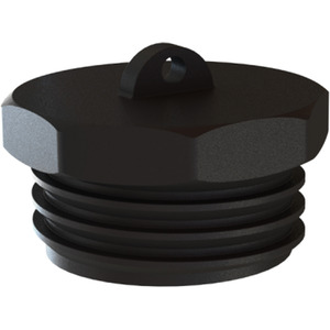 2 inch S60X6 hex. Male X dust plug - Black by DNA PACKAGING LTD