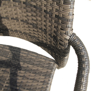 Rattan Patio Dining Stackable with Table Set - Brown / 2 / Small by Furniture One