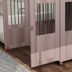 PawHut side Table with Bulit in Dog Crate - Purple / 75cm / 85cm by PawHut