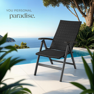 Garden Chair Canberra With Reclining Function - Black by tectake