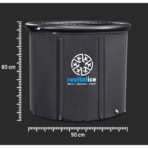 Revitalice 500L XL Ice Bath Bucket, Cold Water Therapy, Portable Ice Plunge Pool - Black by Revitalice