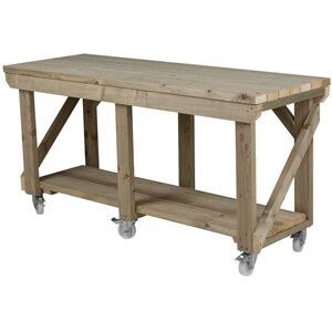 IndoorOutdoor Wooden Workbench With Wheels by Arbor Garden Solutions