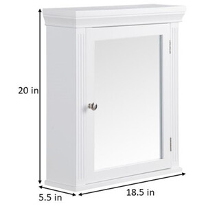Wooden Bathroom Medicine Cabinet - White by Teamson Home