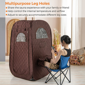 Portable Steam Sauna Tent Personal Sauna SPA - Brown by GAINOOM