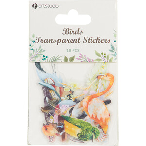 Pack of 18 Transparent Stickers - Multicolour / Birds by Artstudio