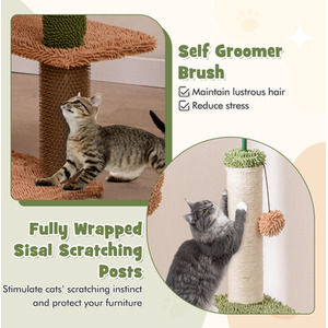 Cat Tree Cute Cat Tower - Green by Costway