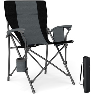 Outdoor Folding Oxford Cloth Chair - Black by Costway
