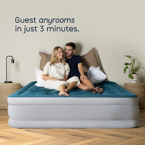 Inflatable High Raised Single Air Bed Mattress with Built-In Electric Pump by airzzZ