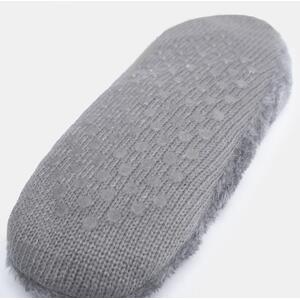 Mens Teddy Marl Fleece Anti Slip Thick Warm Slipper Socks - Charcoal Grey / M/L - UK 9-10 by OHS