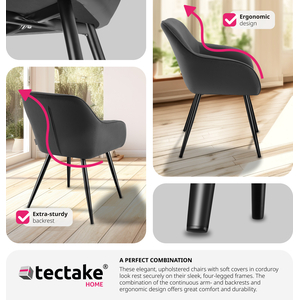 Dining Chair Scandi - Padded Boucle Cover, High Backrest by tectake