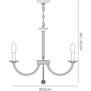 Elena Ceiling Pendant Chandelier 8 Light Black Chrome, Crystal - Black Chrome