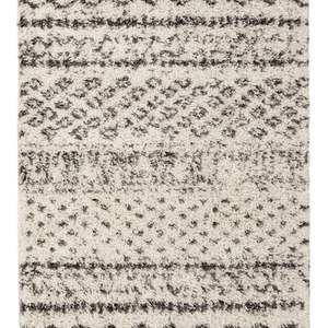 Super Soft Cream Grey Scandi Aztec Tribal Shaggy Area Rug by The Rug House