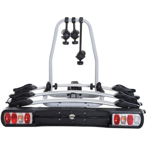 HOMCOM 3 Bicycle Carrier Rear-mounted SUV Mountain Hitch Mounted Rack - Silver by HOMCOM