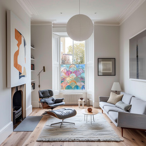 Rivara Art Deco Stained Glass Privacy Window Film by Creative Printing