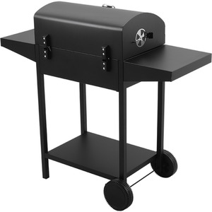 Outdoor Movable Charcoal BBQ Grill with Bottom Shelf - Black by komore