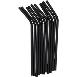Pack of 250 Flexible Paper Straws - Black