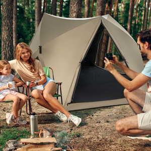 Pop-up Camping Tent for 4-6 People - Green by Costway