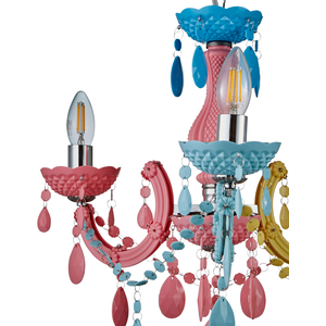 Glow Marie 3 Light Chandelier - Multi-Coloured by Litecraft
