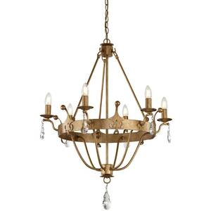 Windsor 6 Light Chandelier Gold Finish, E14 - Gold