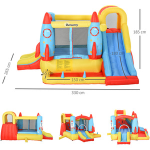 Outsunny Kids 3 in 1 Bounce Castle House - Yellow by Outsunny