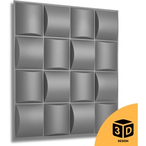 3D Wall Panels (50x50 cm) PVC Cladding Panel in Square Grid Lattice Design by NOVECRAFTO