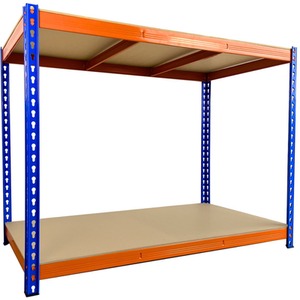 Heavy Duty 2 Tier Workbench - Blue & Orange by Trade Price Deals