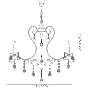 Vela Ceiling Pendant Chandelier 8 Light Polished Chrome, Crystal - Polished Chrome