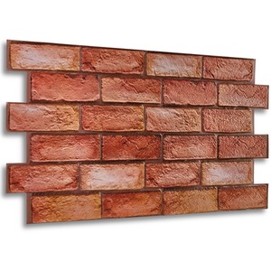 3D Wall Panels (96x48 cm) PVC Cladding Panel Reddish Brown Brick Effect by NOVECRAFTO