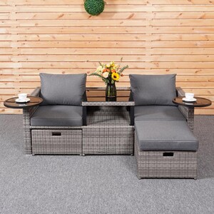 New Hampshire Transformer Patio Set - Grey by Malay