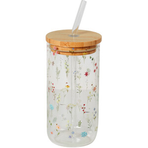 Flower Market Drinking Jar - Clear