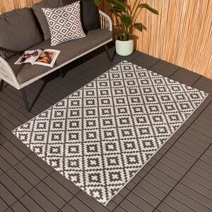 Geometric Outdoor Garden Rug - Grey and White / 170cm by Dreamscene