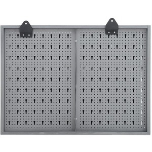 Metal Wall Mounted Lockable Pegboard Tool Cabinet - Black / 2 by Livingandhome